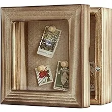 Freezing point Shadow Box Frame 5x5 Shadow Box Display Case Cabinet Picture Frame with Linen Back Memorabilia Awards Bouquet Photos Baby Memory Box for Keepsakes Small Mini Paw Print Box Pin