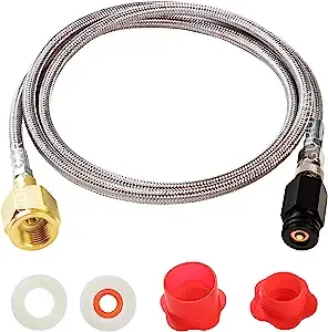 CO2 Tank CO2 Cylinder Direct Adapter with 60in Stainless Steel Hose, CGA320 to TR21-4 Carbonated Water Soda Maker Connector for Fizzi One Touch Jet Ninja Thirsti