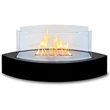 Anywhere Fireplace Lexington Tabletop Fireplace, Portable Ventless Liquid Bio-Ethanol Fireplace, Modern Elegant Tabletop Smokeless Fire Feature for Indoor or Outdoor Use (Black)