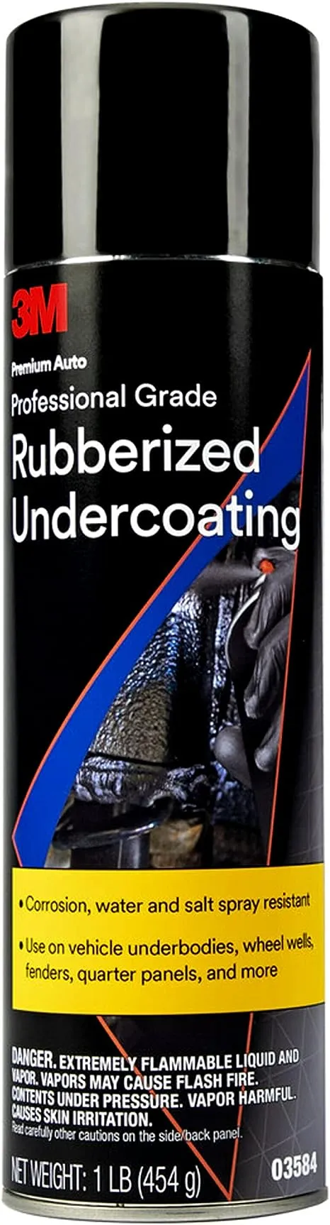 3M Professional Grade Rubberized Undercoating, Corrosion, Water and Salt Spray Resistant, 03584, 16 oz. Aerosol black