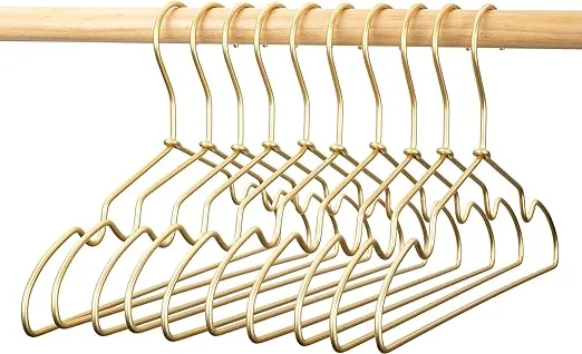 Koobay 12.6” Matte Gold Metal Kids Baby Hangers, 60Pack, Non Slip Suit for