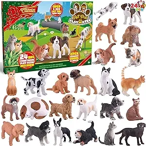 JOYIN Christmas Advent Calendar 2024, Dog Cat Advent Calendar,24 Days Countdown Calendar with Dog Cat,Christmas Party Favor Gifts, Animal Advent Calendar, Advent Calendar for Kids Toddlers, Xmas Gifts