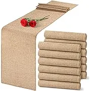 12pcs Burlap Table Runners, 12"x 71" Table Runner Dresser Cover for Farmhouse Jute Table Runne, Fabric Party Runners for Western Wedding Table Decorations and Dinner