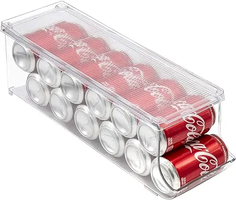 Sorbus Can Organizer for Refrigerator Holds 12 Cans with Lid - 1 Pack