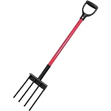 Bully Tools 92370 Spading Fork with Fiberglass D-Grip Handle