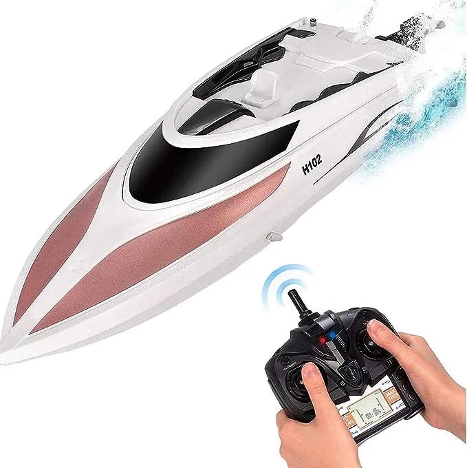 RC Boat - Remote Control Boat for Kids and Adults – 20 MPH Speed – Durable Structure – Innovative Features – Incredible Waves – Pool or Lake - 4 Channel Racing – 2.4 GHz Remote Control - H102 Model