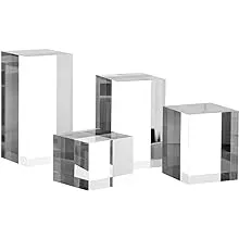 Clear Polished Acrylic Cube Cylinder Round Photo Props, Transparent Solid Acrylic Display Blocks for Photography Boutique Jewelry Cosmetic Crafts Closet Show, 4 Pcs (Transparent Cylinder)