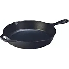 Lodge Seasoned Cast Iron Skillet with Hot - 12 inch Frying Pan with Silicone Hot Handle Holder (Black)