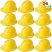 JOYIN Construction Hard Hats, 24 Pcs Toy Plastic Kids Party Hats, Yellow, for Children Construction Birthday Party, Building Theme Party Favors