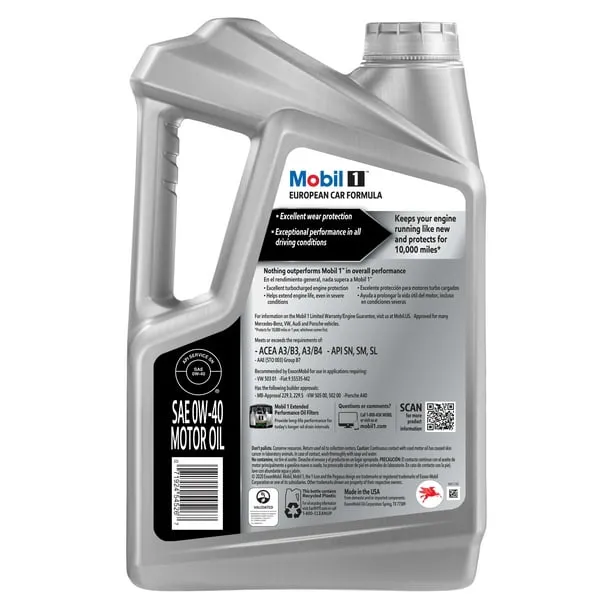 Mobil 1 FS European Car Formula Full Synthetic Motor Oil 0W-40, 5 qt