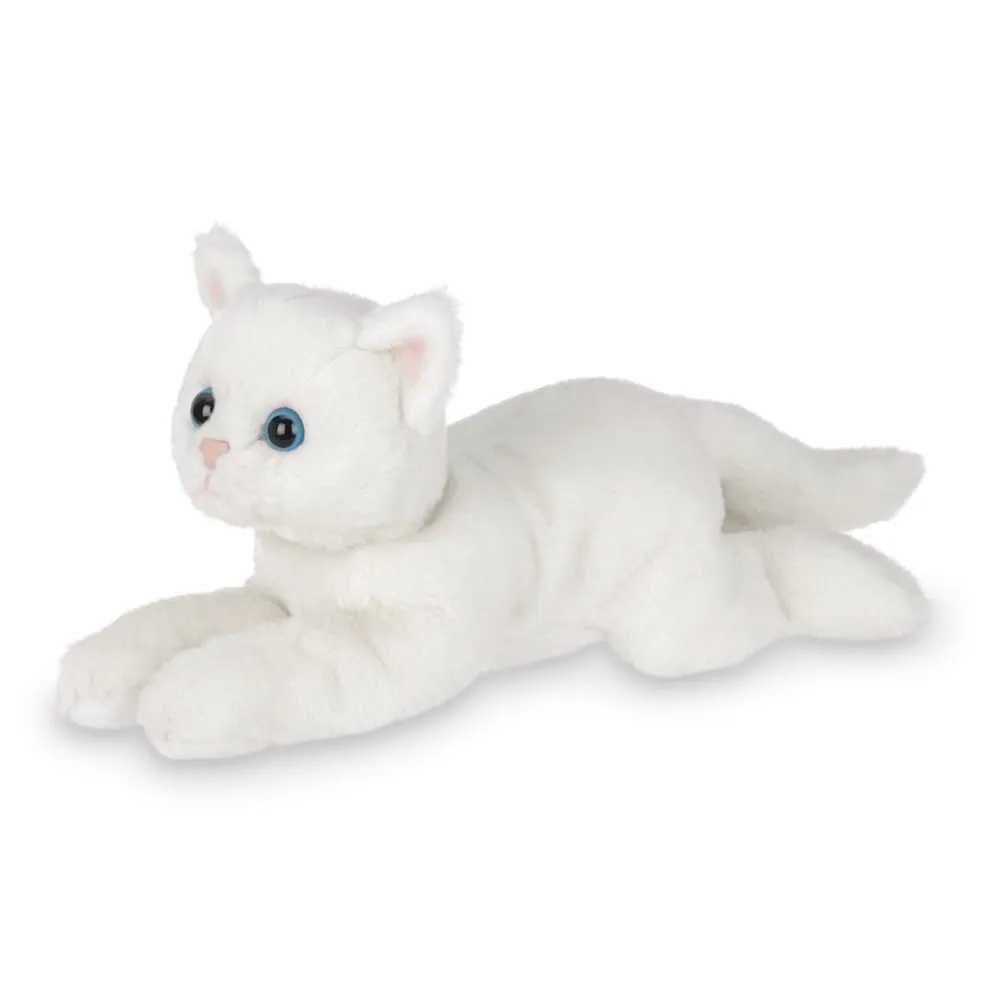 Bearington Lil' Muffin Small Plush Stuffed Animal White Cat, Kitten 8 inch