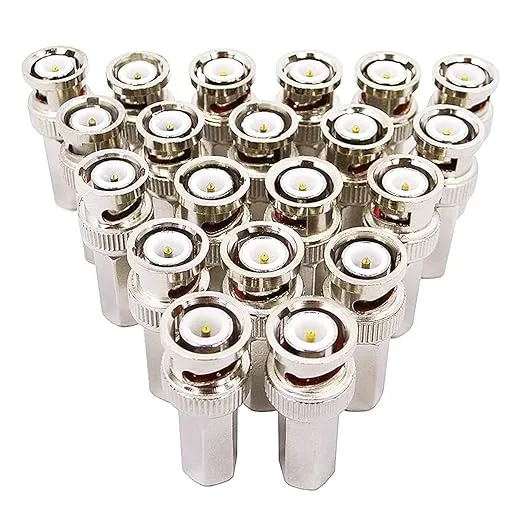 20PCS BNC Male Twist-on Coax Coaxial RG59 Connector for CCTV Security Camera