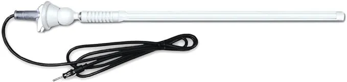 Enrock Rubber Mast Marine Boat Yacht AM/FM Radio Antenna (White)