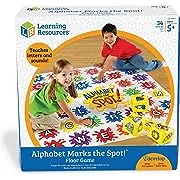 Learning Resources Alphabet Marks The Spot Floor Mat, 34 Piece Set, Ages 5+, Letters, Sounds, Alphabet Game,Spelling Games