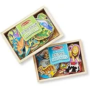 Melissa & Doug Animals and Dinosaurs Wooden Magnets Set