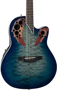 Ovation Celebrity Collection 6 String Acoustic-Electric Guitar, Right, Multicolor, Super Shallow Body (CE48P-RG)