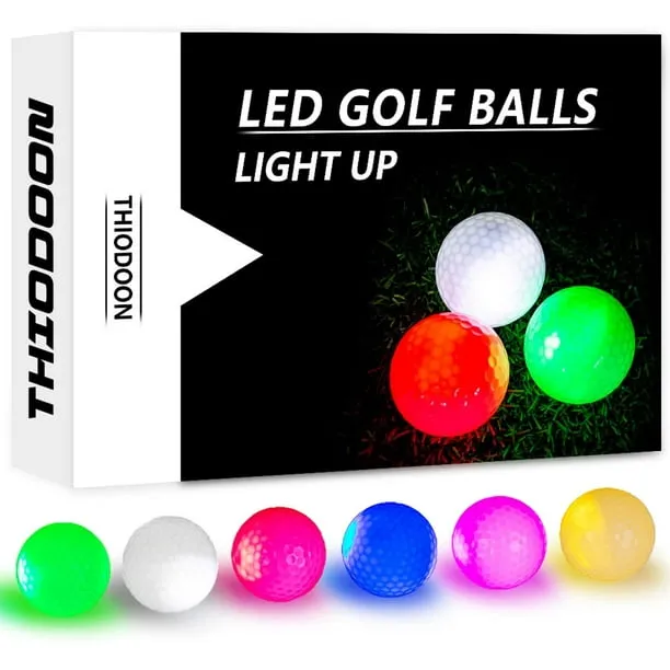 THIODOON Glow in The Dark Golf Balls Light up Led Golf Balls Night Golf Gift Sets for Men Kids Women