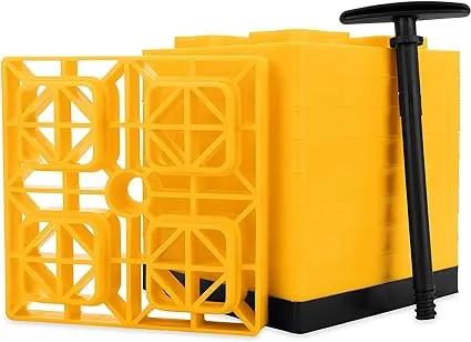 10-Pack Camper Leveling Blocks, 8.5&#034; x 8.5&#034; x 1&#034;, Yellow, Customizable Height