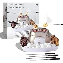 Sharper Image Electric S'mores Maker 8-Piece Kit, 6 Skewers & Serving Tray, Small Kitchen Appliance, Flameless Tabletop Marshmallow Roaster