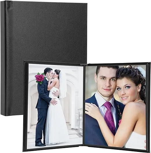 8&#034; X 10&#034; Black Leather Self-Stick Photo Album - Holds 20 Photos