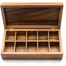 Ironwood Gourmet Acacia Wood Hanging Tea Chest with Glass Door