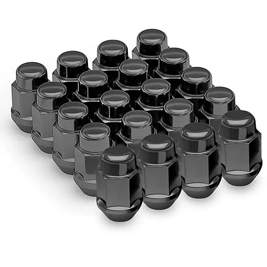 Richeer 20PCS 1.4 inch Black 12x1.5 Closed End Bulge Acorn Lug Nuts - Cone Seat - 19mm Hex Wheel Lug Nut for Accord Civic Element HR-V Escape Sierra