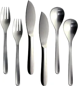 Sori Yanagi #1250 Dinner Cutlery Set, 6 Pieces, Knife, Spoon, Fork, Made in Japan