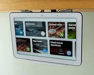 Google Nest Hub Home Kitchen Under Cabinet Mount Bracket | All Hardware Included (White)