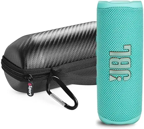 JBL Flip 6 Portable Waterproof Speaker with gSport Carbon Fiber Case Red