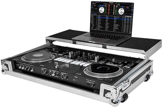 Headliner Flight Case Compatible with Pioneer DJ DDJ-REV7 with Laptop Platform & Wheels