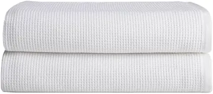 Cozy Earth White Waffle Bath Sheets