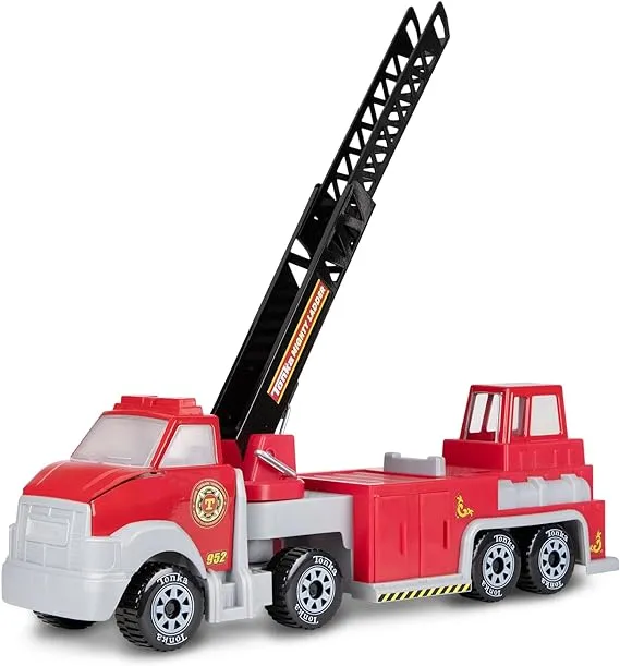 Tonka Steel Classics, Hook N’ Ladder Fire Truck– Made with Steel & Sturdy Plastic, red Friction Powered, Boys and Girls, Toddlers Ages 3+, Big fire Truck, Toddlers, Birthday Gift, Christmas, Holiday