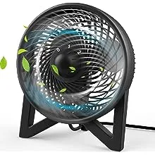 DR.PREPARE Quiet Desk Fan, 8 Inch Powerful Table Fan, Small Bedside Fan with 2 Speeds, Portable Personal Cooling Fan for Bedroom Sleeping Tabletop Office Home Kitchen Camping, Black