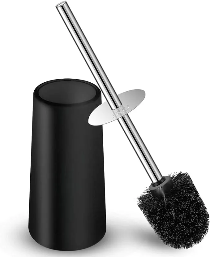 IXO Toilet Brush and Holder, Toilet Brush with 304 Stainless Steel Long Handle, Toilet Bowl Brush for Bathroom Toilet-Ergonomic, Elegant,Durable