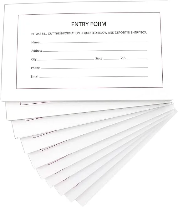 BLUE PANDA 1000 Entry Forms - 10 Pads with 100 Sheets Per Pad - Entry Cards for Contests, Raffles, Ballots, Drawings, 6.2 x 3.7 Inches