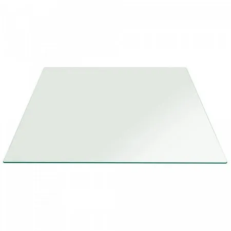 24 in. Clear Square Glass Table Top 1/4 in. Thick Flat Polished Tempered Eased Corners