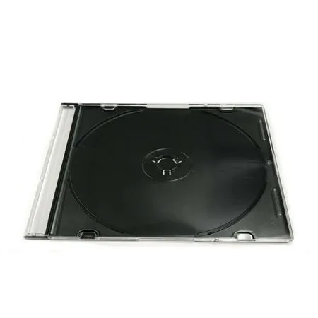 Smartbuy Slim 5.2mm Jewel Case Thin Clear Single CD DVD Disc Storage w/Built-in Clear Tray (200 Pack)