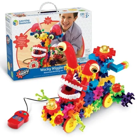 Learning Resources Gears Motorized Wacky Wigglers 130-Pieces Building Set