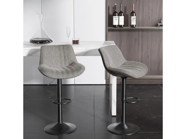 Nalupatio Bar Stools Set of 2 Adjustable Counter Height Morden Swivel Bar Stools ...