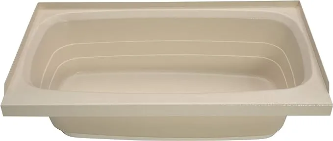 Lippert Replacement 24" x 40" Parchment Bathtub with Right Drain, Scratch-Resistant ABS Acrylic for RVs, Travel Trailers, 5th Wheels, Motorhomes - P2440RHSPK