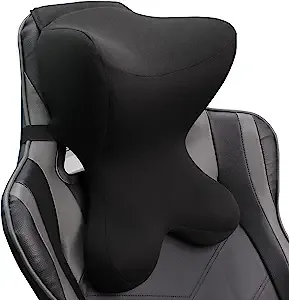 Car Neck Pillow for Driving Seat Car headrest Pillow/Gaming Chair Pillow with Adjustable Strap Removable Cover Ergonomic Design Neck Support Pillow for Car, Office Chair, Gaming Chair (Grey)