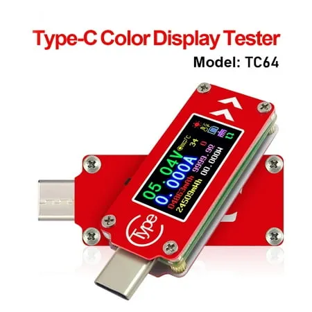 moobody TC64 Type-C Color LCD Display USB Voltmeter Ammeter Voltage Current Meter Multimeter Battery PD Recharge Power Bank USB Tester