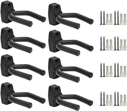 Guitar Hanger Hook Holder Wall Mount Display Acoustic Guitar Stand Ukulele 8 pcs