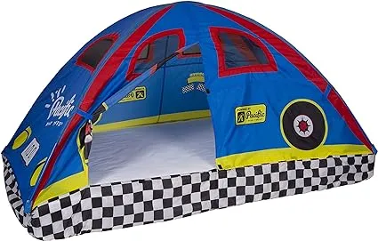 Pacific Play Tents 19711 Kids Rad Racer Bed Tent Playhouse - Full Size Mattress