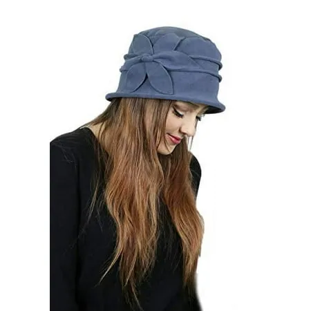 Fleece Flower Cloche Hat for Women Cancer Headwear Chemo Ladies Head Coverings