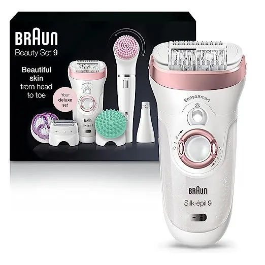 Braun Silk-Epil Beauty Set 9 9-985 Deluxe 7-in-1 Cordless Wet & Dry Hair Removal Epilator for Women