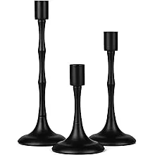 Matte Black Taper Candle Holder Set of 3 Black Candlestick Holders Modern Farmhouse Candle Stick Candle Holder for Candlesticks for Wedding Christmas Thanksgiving Party Dining Table Centerpiece Decor