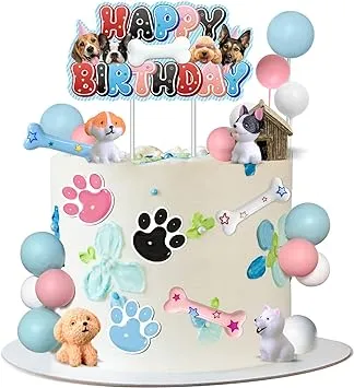 Puppy Party | Cake Toppers | Figurines | Birthday Party | Baby Shower | Collectible | Nursery Decor