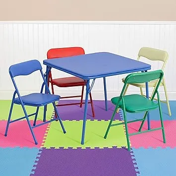 Flash Furniture Kids 5 Piece Folding Table and Chair Set JB-9-KID