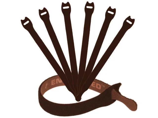 Reusable Cable Ties 1/2" x 8" for Cable Management and Organizing Cords - 30 Pack Bundled with 2 Bonus Cinch Straps (Brown)